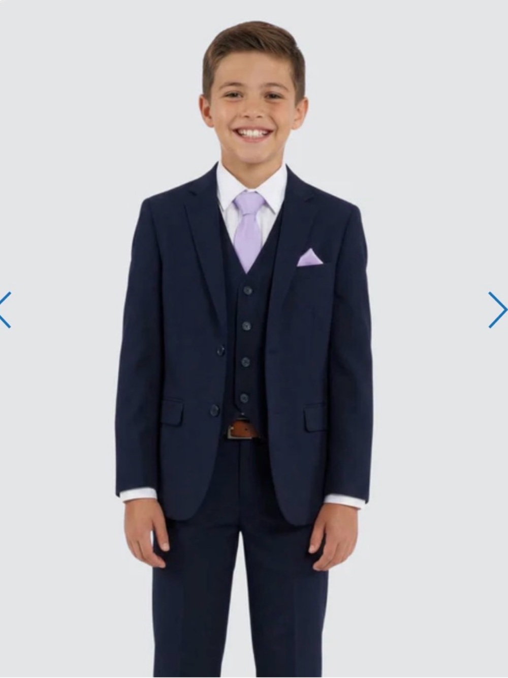 Navy Blue 3 Piece Suit Boys Size 8 The Groomsman Suit NWT